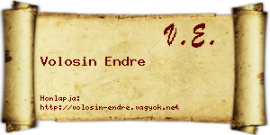 Volosin Endre névjegykártya